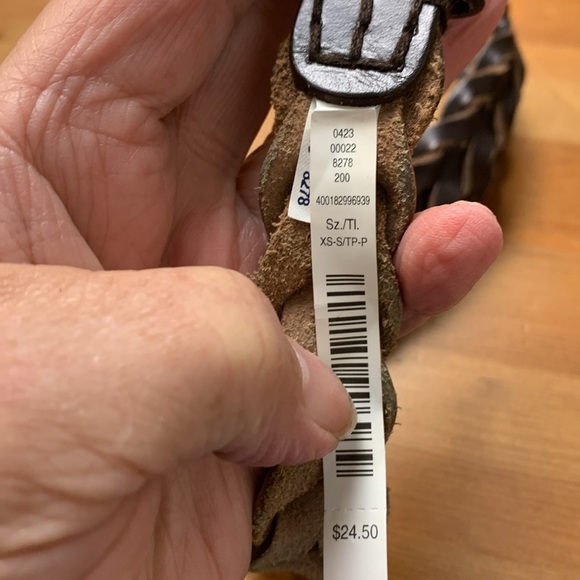 Brown twist belt with raw edge, silver buckle - Picture 8 of 8